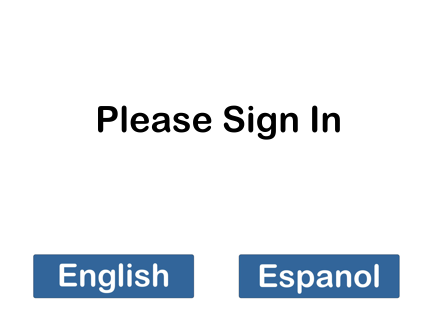 Check In Systems name screen on Apple iPad kiosk
